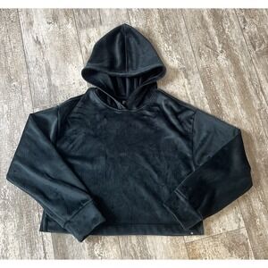 Athleta Girl Cropped Hoodie Green Ribbed‎ Activewear Sweatshirt Size XXL 16